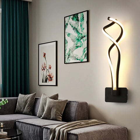 LED Wall Light: Modern Black/White Lamps for Living Room & Bedroom