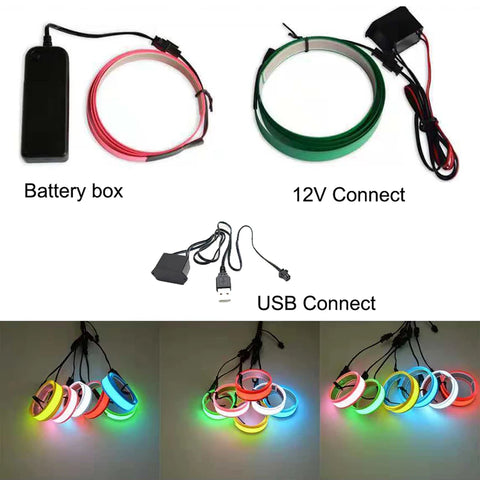 Flexible EL Neon Strip Light for Car & Home | USB/12V | AD Logo & Party Decor