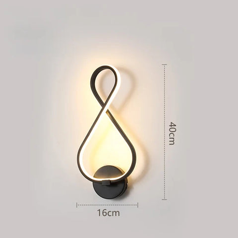 LED Wall Light: Modern Black/White Lamps for Living Room & Bedroom