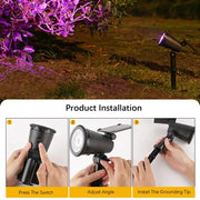 9 LED Solar Spotlights | Outdoor Waterproof Lighting