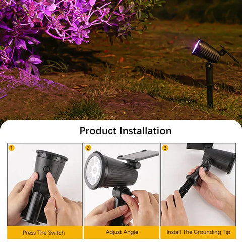 9 LED Solar Spotlights | Outdoor Waterproof Lighting