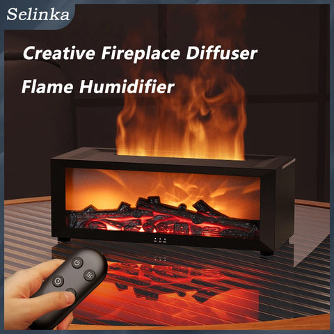 Flame Humidifier | Fireplace Aroma Diffuser with Remote Control