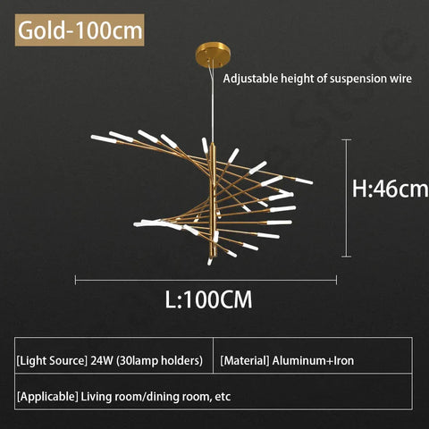 Luxury LED Fireworks Ceiling Light | Dimmable Modern Pendant for Living Room