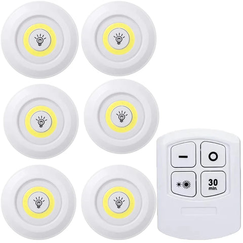 Battery LED Under Cabinet Lighting | Dimmable, Remote | Closet, Wardrobe, Bathroom
