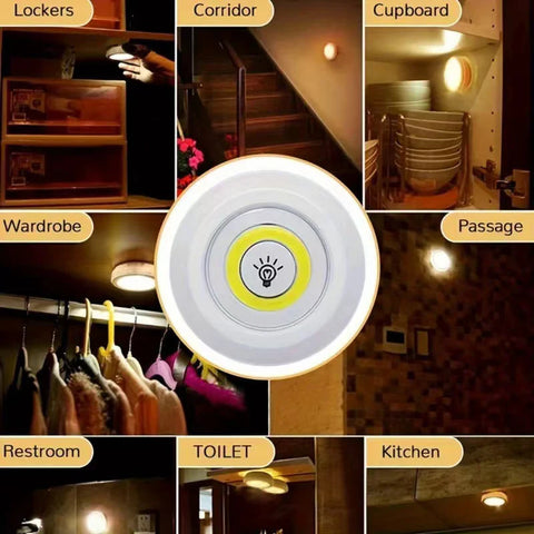 Battery LED Under Cabinet Lighting | Dimmable, Remote | Closet, Wardrobe, Bathroom