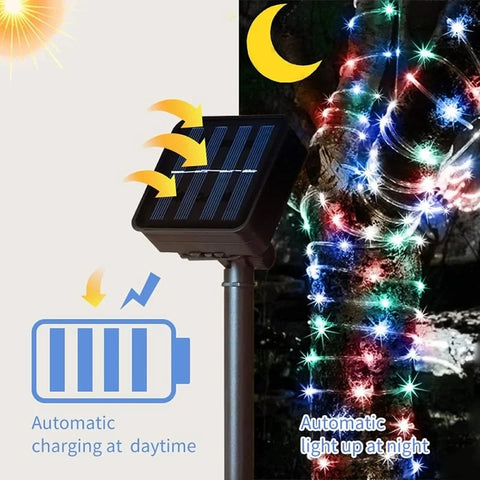 Solar Rope Lights: Outdoor LED Path & Garden String Lighting