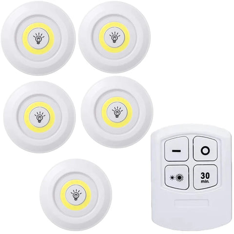 Battery LED Under Cabinet Lighting | Dimmable, Remote | Closet, Wardrobe, Bathroom