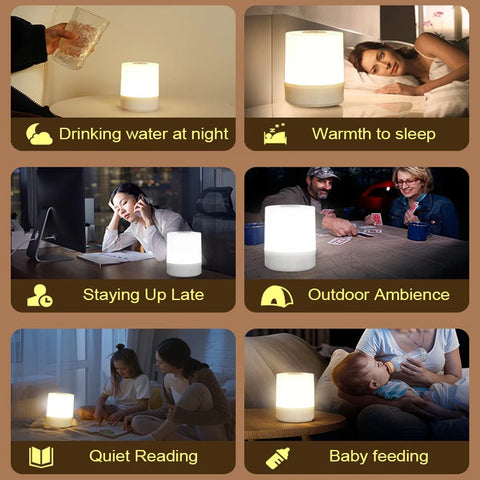 Dimmable Touch Lamp for Nightstand & Desk | LED Charging Table Light