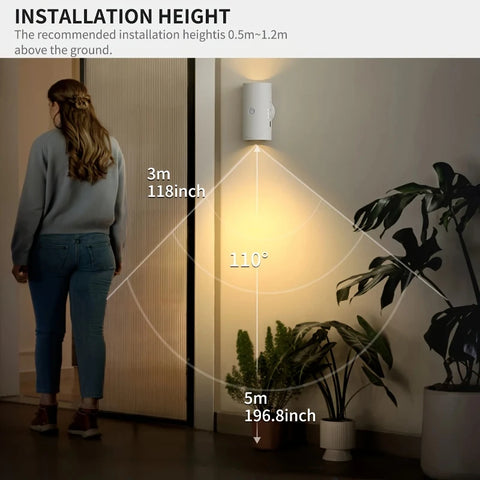 Luz Noturna LED Recarregável com Sensor | Magnética | 3 Modos