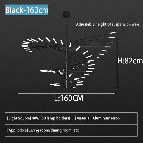 Luxury LED Fireworks Ceiling Light | Dimmable Modern Pendant for Living Room