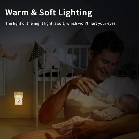 LED Motion Sensor Night Light | Dimmable Wall Lamp for Bedroom & Hallway