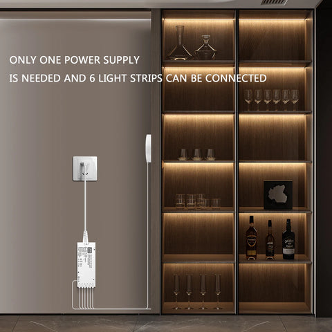 Dimmable COB LED Strip Light with Touch Sensor for Cabinets & Closets