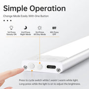 LED Motion Sensor Cabinet Light - Wireless USB Wardrobe Lamp