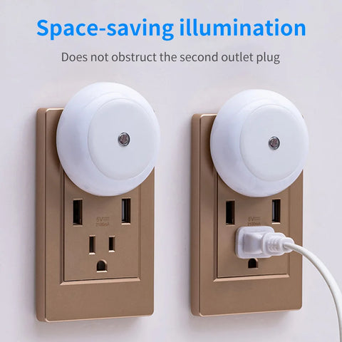 LED Night Light with Dusk to Dawn Sensor | Indoor Wall Lamp for Bedroom, Bathroom, Hallway