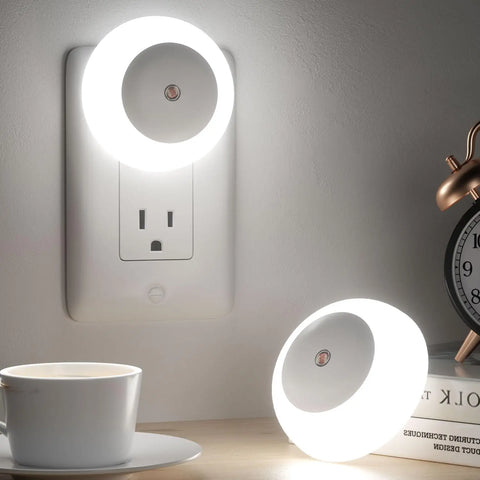 LED Night Light with Dusk to Dawn Sensor | Indoor Wall Lamp for Bedroom, Bathroom, Hallway