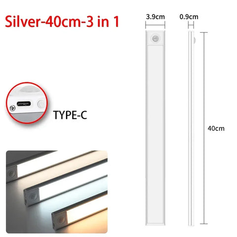 LED Motion Sensor Cabinet Light - Wireless USB Wardrobe Lamp