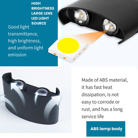 Modern Up Down LED Wall Light for Indoor & Outdoor Use