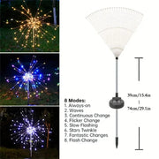 200 LED Solar Fireworks Lights - Outdoor Waterproof with Remote
