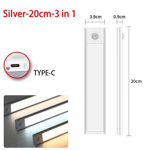 LED Motion Sensor Cabinet Light - Wireless USB Wardrobe Lamp