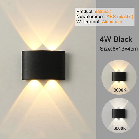 White LED Wall Sconces - Modern Indoor/Outdoor Up Down Lights