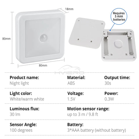 Battery & USB Motion Sensor Night Light