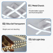 Modern LED Ceiling Lamp - Curved Chandelier for Bedroom & Living Room