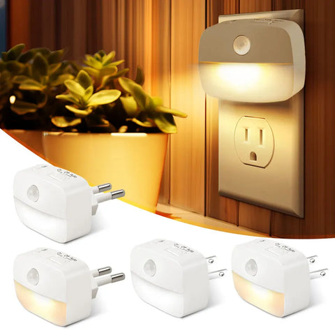 LED Motion Sensor Night Light | Dimmable Wall Lamp for Bedroom & Hallway