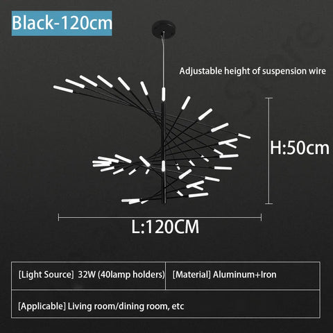 Luxury LED Fireworks Ceiling Light | Dimmable Modern Pendant for Living Room