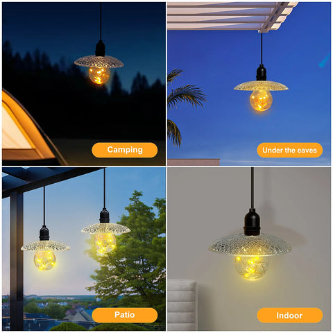 Solar Night Light Bulb: 7 Modes, Warm White, for Outdoor & Indoor Use.