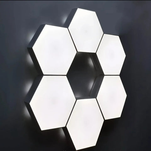 Hexagonal Touch LED Wall Lights 6-Pack - Neutral White Night Light