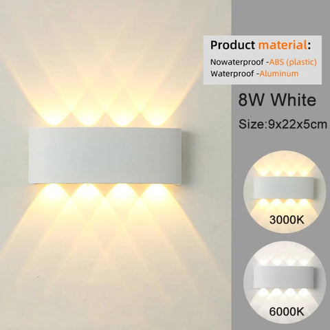 White LED Wall Sconces - Modern Indoor/Outdoor Up Down Lights