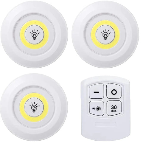 Battery LED Under Cabinet Lighting | Dimmable, Remote | Closet, Wardrobe, Bathroom