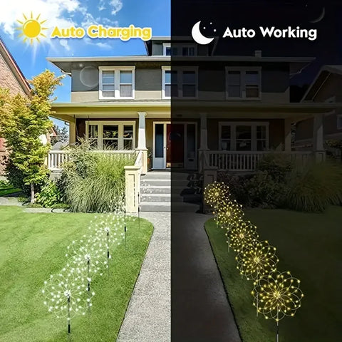 200 LED Solar Fireworks Lights - Outdoor Waterproof with Remote