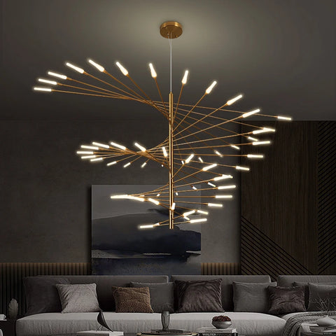 Luxury LED Fireworks Ceiling Light | Dimmable Modern Pendant for Living Room