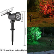 9 LED Solar Spotlights | Outdoor Waterproof Lighting