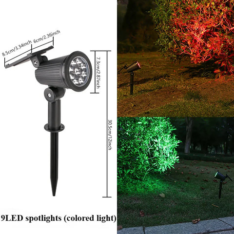 9 LED Solar Spotlights | Outdoor Waterproof Lighting
