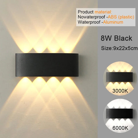 White LED Wall Sconces - Modern Indoor/Outdoor Up Down Lights