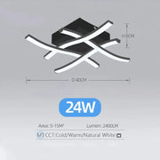 Modern LED Ceiling Lamp - Curved Chandelier for Bedroom & Living Room