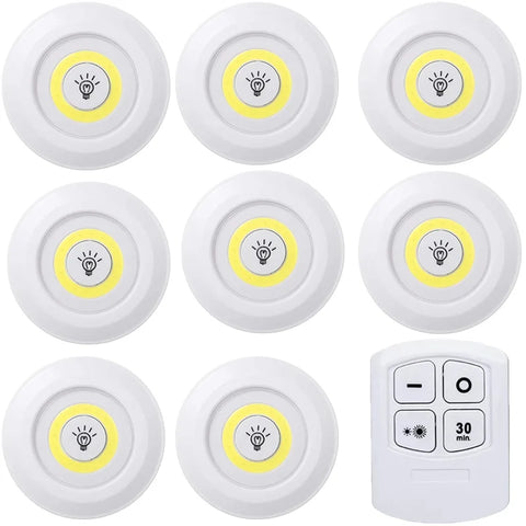 Battery LED Under Cabinet Lighting | Dimmable, Remote | Closet, Wardrobe, Bathroom