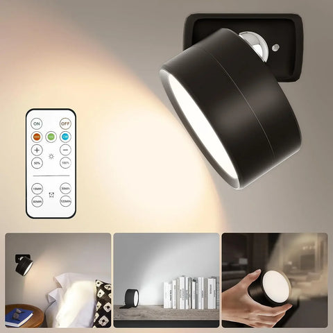 Magnetic LED Wall Light – Rechargeable, Dimmable, 360° Rotation