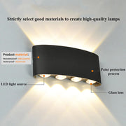 White LED Wall Sconces - Modern Indoor/Outdoor Up Down Lights