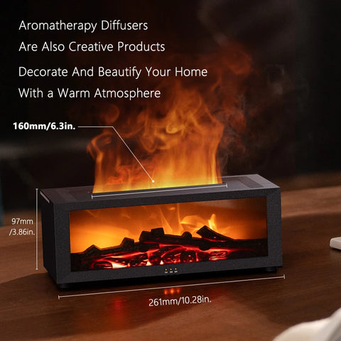 Flame Humidifier | Fireplace Aroma Diffuser with Remote Control