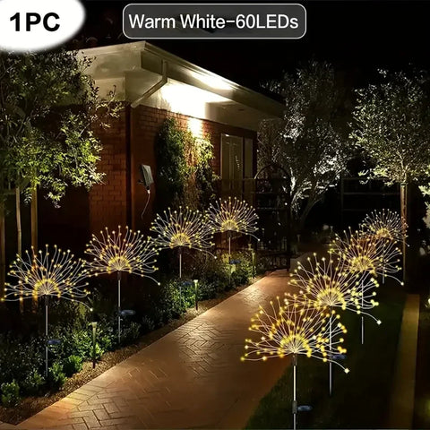 200 LED Solar Fireworks Lights - Outdoor Waterproof with Remote