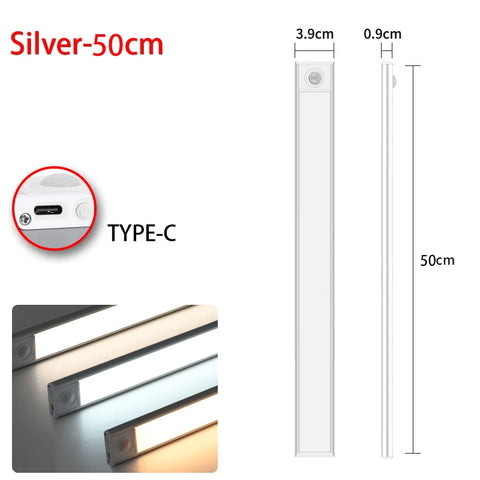 LED Motion Sensor Cabinet Light - Wireless USB Wardrobe Lamp