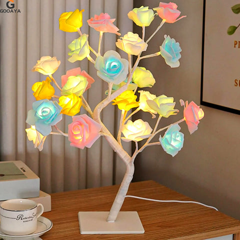 LED Rose Tree Table Lamp | USB Fairy Light for Christmas, Wedding & Home