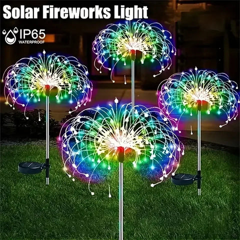 200 LED Solar Fireworks Lights - Outdoor Waterproof with Remote