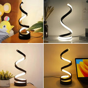 LED Spiral Table Lamp - Dimmable Bedside & Night Light