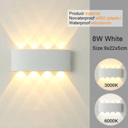 White LED Wall Sconces - Modern Indoor/Outdoor Up Down Lights