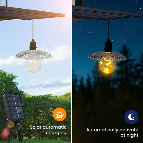 Solar Night Light Bulb: 7 Modes, Warm White, for Outdoor & Indoor Use.