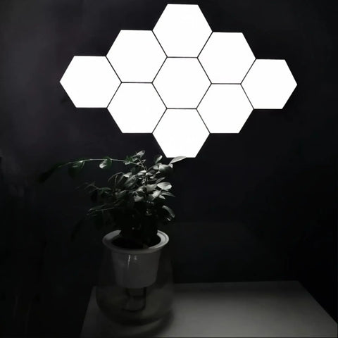 Hexagonal Touch LED Wall Lights 6-Pack - Neutral White Night Light